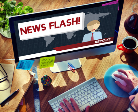 58902920 – news flash announcement breaking news report concept