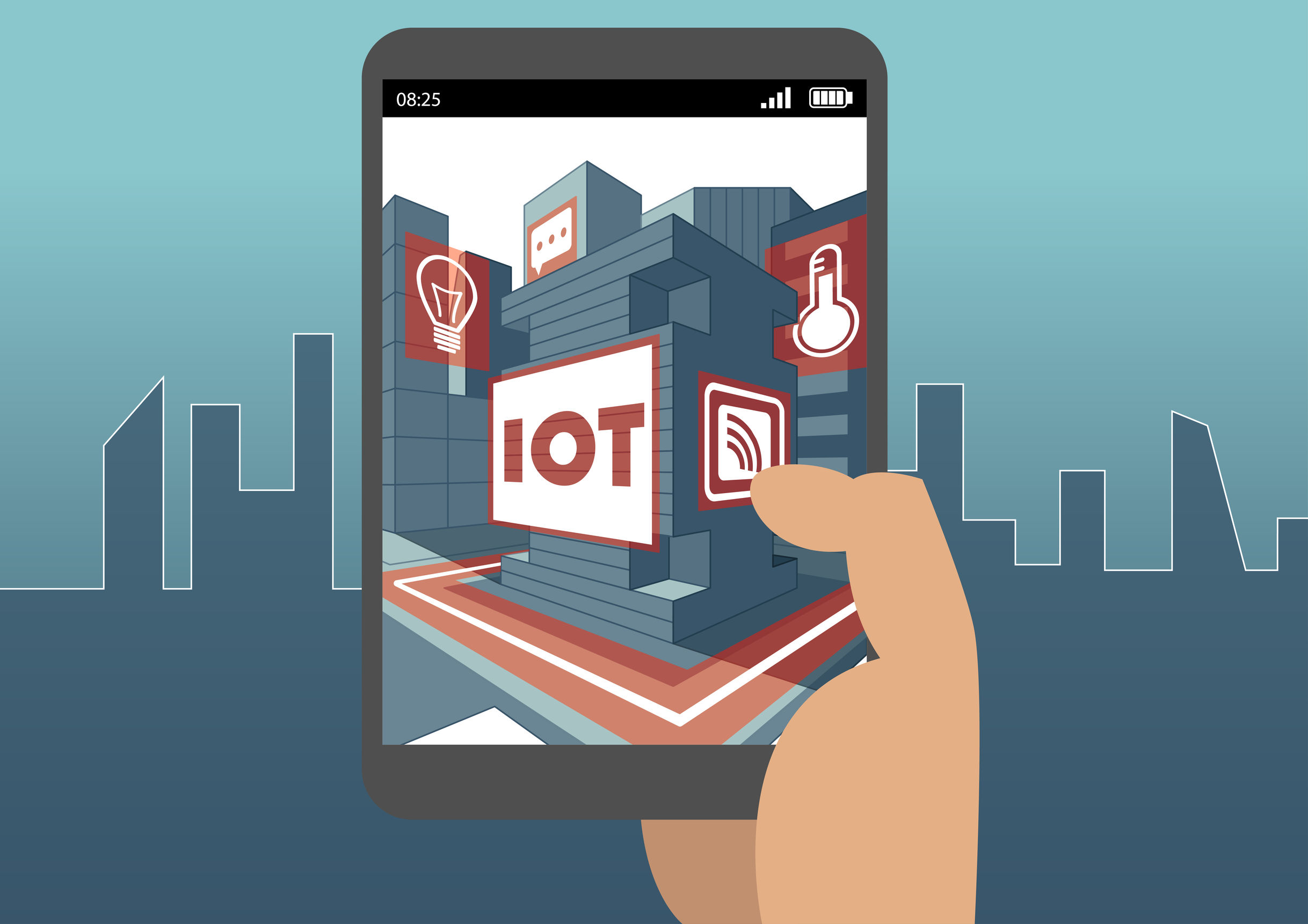 60539834 – iot and augmented reality concept with hand holding smart phone